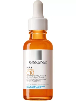 La Roche-Posay Pure Vitamin C10 Face Serum with Hyaluronic Acid & Salicylic Acid, Anti Aging Face Serum for Wrinkles & Uneven Skin Texture to Visibly Brighten & Smooth. Suitable for Sensitive Skin